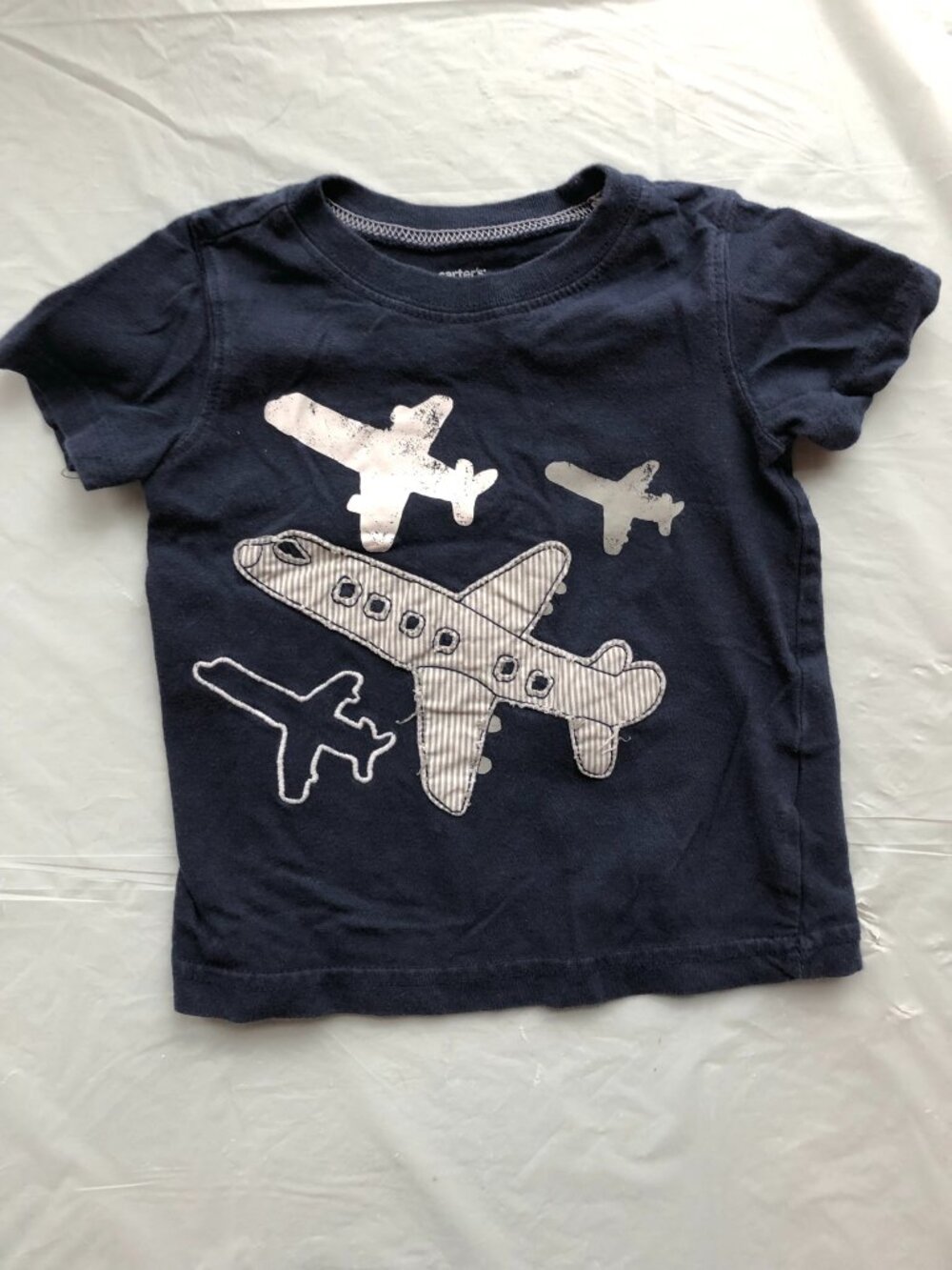 18-Months Carter's Dark Blue Short Sleeve Shirt with Airplanes; Super cute!